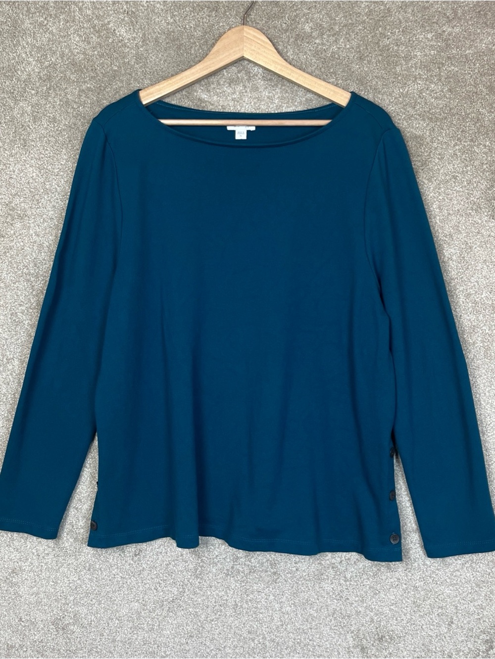 J Jill Ponte Shirt Womens Extra Large Long Sleeve Stretch Button Sides- 5150